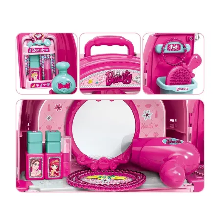 Domek Dla Lalek Toaletka W Walizce Plecak Zestaw 3w1 + Akcesoria-2042499