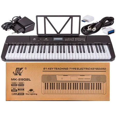 Keyboard MEIKE Organy, Pianino 61 Klawiszy, Nauka Gry MIDI Przecena 1-2046815