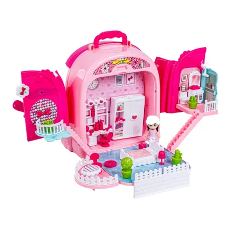 Domek Dla Lalek Toaletka W Walizce Plecak Zestaw 3w1 + Akcesoria-2047561