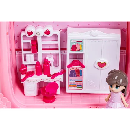 Domek Dla Lalek Toaletka W Walizce Plecak Zestaw 3w1 + Akcesoria-2047562