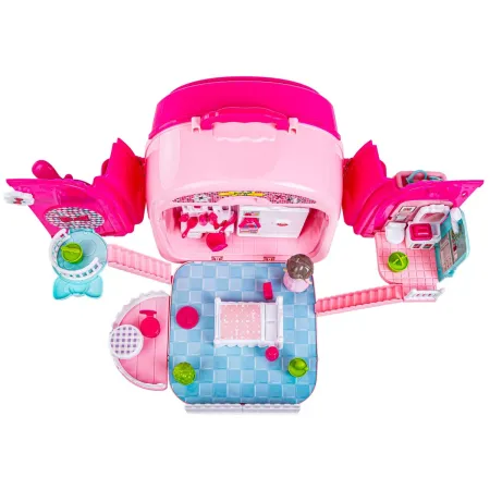 Domek Dla Lalek Toaletka W Walizce Plecak Zestaw 3w1 + Akcesoria-2047563