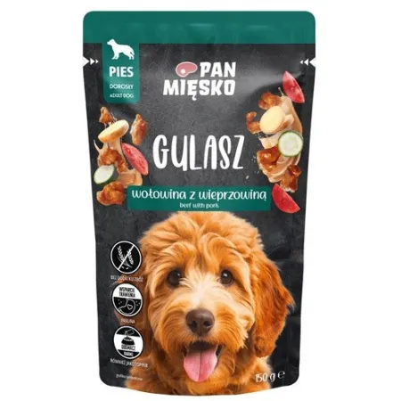 Pan Mięsko Karma mokra dla psa - Gulasz wołowina z wieprzowiną saszetka 150g