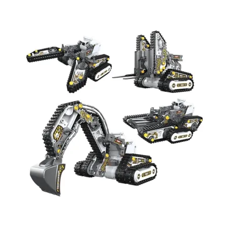 Klocki 176 El. Zestaw do składania MASZYNY BUDOWALNE 4w1 RC Koparka Czołg Wózek Widłowy Zdalnie Sterowane-2048406