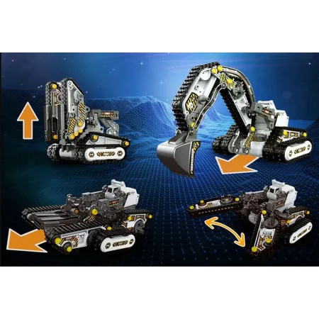 Klocki 176 El. Zestaw do składania MASZYNY BUDOWALNE 4w1 RC Koparka Czołg Wózek Widłowy Zdalnie Sterowane-2048409