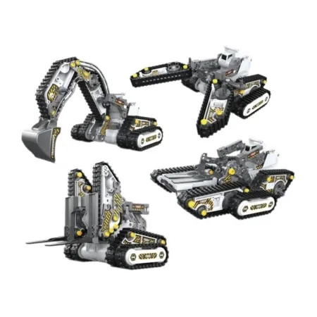 Klocki 176 El. Zestaw do składania MASZYNY BUDOWALNE 4w1 RC Koparka Czołg Wózek Widłowy Zdalnie Sterowane-2048410