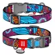 Collar WauDog Nylon Obroża nylonowa z QR-paszportem, plastikowy fastex, wzór LATO, 15mm/25-35cm