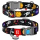 Collar WauDog Nylon Obroża nylonowa z QR-paszportem, plastikowy fastex, wzór NASA, 20mm/28-40cm