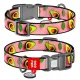 Collar WauDog Nylon Obroża nylonowa z QR-paszportem, plastikowy fastex, wzór AWOKADO NA RÓŻU, S 15mm/25-35cm