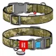 Collar WauDog Nylon Obroża nylonowa z QR-paszportem, plastikowy fastex, wzór MILITARY, L 25mm/33-49cm