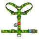 Collar WauDog Nylon Szelki nylonowe anatomiczne w kształcie litery H, z QR-paszportem, plastikowy fastex, wzór AWOKADO
