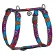 Collar WauDog Nylon Szelki nylonowe anatomiczne w kształcie litery H, z QR-paszportem, plastikowy fastex, wzór LATO, rozmiar S 15mm