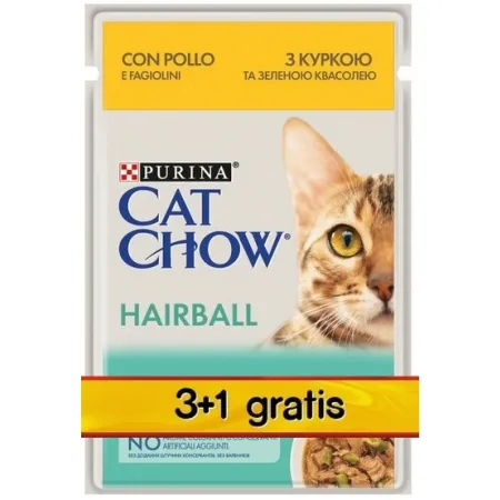 Purina Cat Chow Hairball Kurczak saszetki 3+1 GRATIS 4x85g