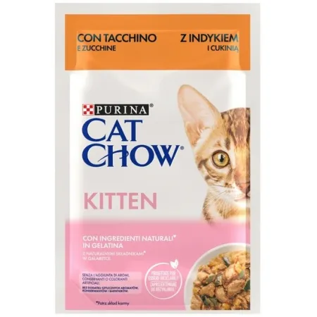 Purina Cat Chow Kitten Indyk i cukinia saszetki 3+1 GRATIS 4x85g-2052572