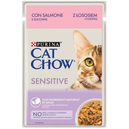 Purina Cat Chow Sensitive Łosoś saszetki 3+1 GRATIS 4x85g-2052581