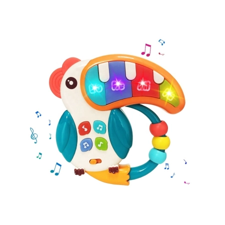 Edukacyjna Zabawka Muzyczna Tukan Pianinko Grzechotka Melodie Dźwięki-2053786