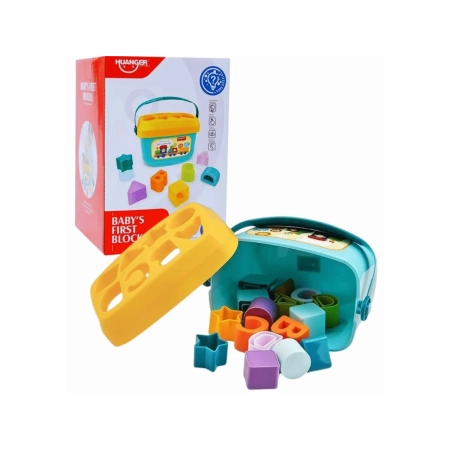 Edukacyjna Zabawka Sorter Z Klockami Układanka Wiaderko Literki Klocki-2053796