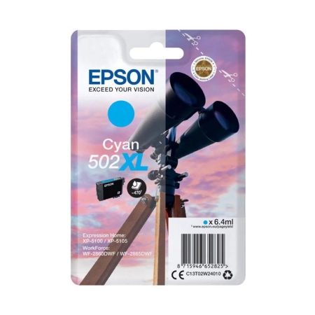 Oryginalny Tusz Cyan Epson 502XL (T02W2, C13T02W24010)