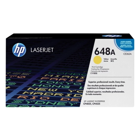 Oryginalny Toner Yellow HP Color LaserJet CP4520, Enterprise CP4025, CP4525 (648A CE262A)