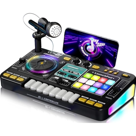 Konsola Dj dla dzieci Organki Zabawka muzyczna Elektroniczny Mikser Kontroler Mikrofon Konsoleta Światło LED-2057167