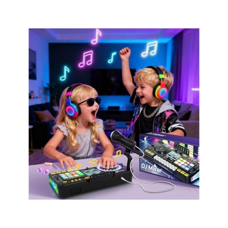 Konsola Dj dla dzieci Organki Zabawka muzyczna Elektroniczny Mikser Kontroler Mikrofon Konsoleta Światło LED-2057170