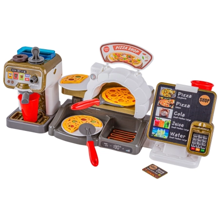 Zestaw do Pieczenia Pizzy Edukacyjna Zabawka Sklep Pizzeria Pizza Ekspres Do Kawy Kasa Fiskalna Przecena 1-2057795