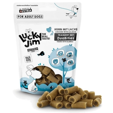Lucky Jim DuoBities Kurczak i łosoś 70g