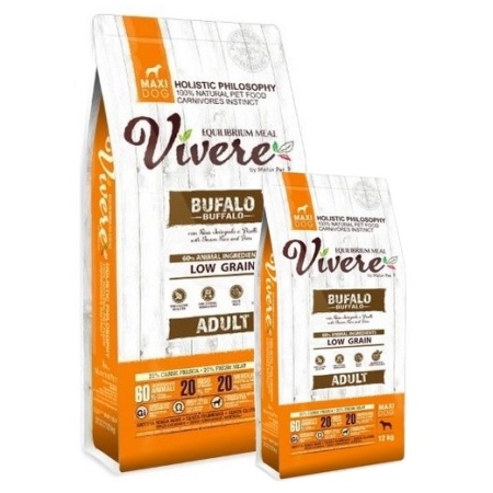 Vivere Maxi Adult Buffalo 12kg Karma Monobiałkowa z Bawołem dla dużych ras 12+3kg