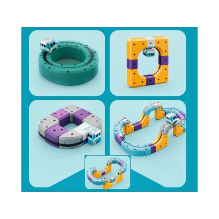Tor Magnetyczny Zjazd samochodowy Kolejka Zjeżdżalnia Pociąg Klocki Konstrukcyjne 39 el.-2059893