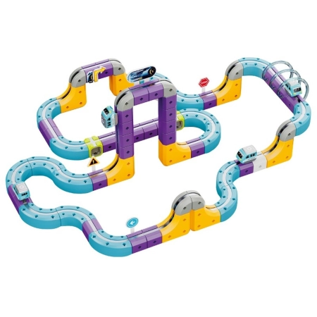 Tor Magnetyczny Zjazd samochodowy Kolejka Zjeżdżalnia Pociąg Klocki Konstrukcyjne 114 el.-2059920