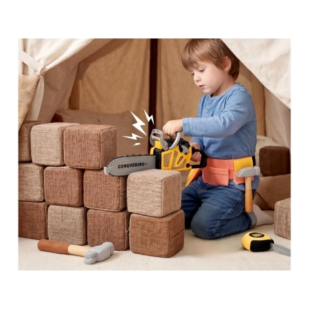 Piła Łańcuchowa Motorowa Zestaw Dla Małego Drwala Kask z oświetleniem-2059991