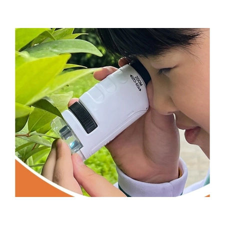 Edukacyjny Mikroskop Stacjonarny Kieszonkowy Lupa Lornetka 3w1 Zabawka Naukowa Przybliżenie Do 1200x-2060194