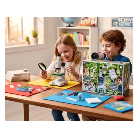 Edukacyjny Mikroskop Stacjonarny Kieszonkowy Lupa Lornetka 3w1 Zabawka Naukowa Przybliżenie Do 1200x-2060198