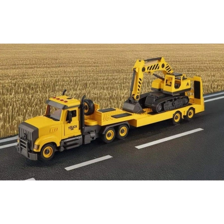 Ciężarówka do rozkręcania i skręcania Laweta Transporter + Koparka-2061470