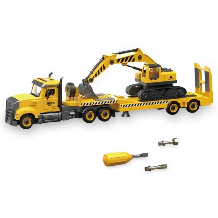 Ciężarówka do rozkręcania i skręcania Laweta Transporter + Koparka-2061731