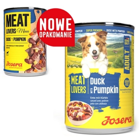 Josera Pies Meat Lovers Menu Kaczka z dynią puszka 400g-2062044
