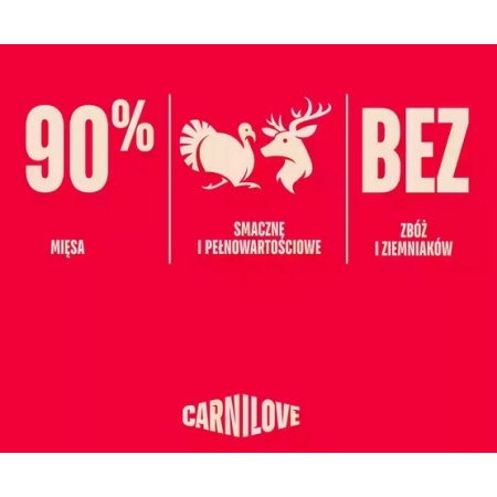 Carnilove Dog Jerky Turkey & Venison - indyk i dziczyzna 100g-2062085