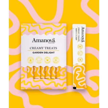 Amanova Cat Creamy Treats Garden Delight Chicken & Vegetables - kurczak i warzywa 6x15g-2063033