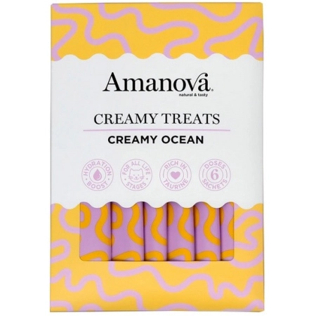 Amanova Cat Creamy Treats  Creamy Ocean Tuna & Goat milk - tuńczyk i mleko kozy 6x15g