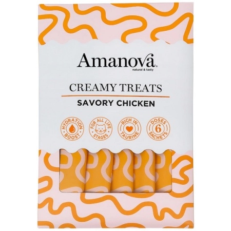 Amanova Cat Creamy Treats Savory Chicken - kurczak 6x15g