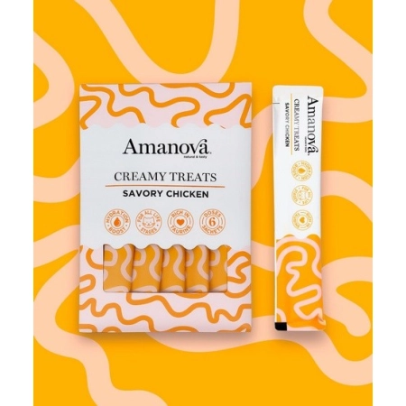 Amanova Cat Creamy Treats Savory Chicken - kurczak 6x15g-2063049