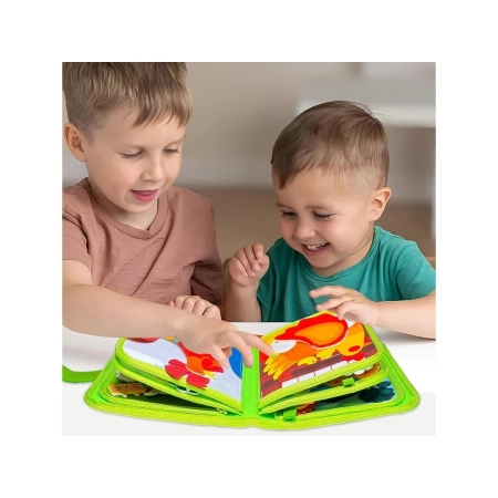 Filcowa Książka Książeczka Manipulacyjna WESOŁA FARMA Okienka Naklejki na rzepy-2064266