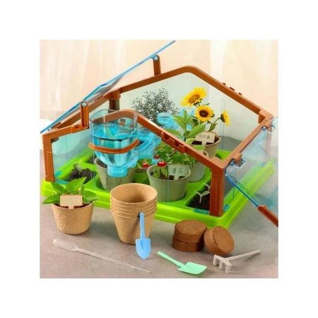 Szklarnia Dla Dzieci Mini Ogród Ogródek Plantacja + Akcesoria NIEBIESKA-2064391
