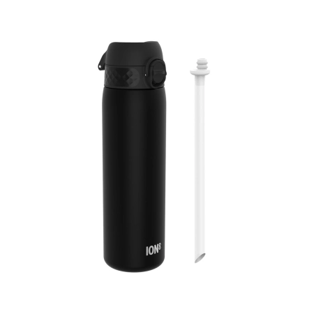 ION8 Butelka ze słomką na wodę BPA Free 500ml Czarny Black