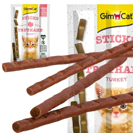 GimCat Sticks Kitten - kiełbaski indyk i wapno 3 sztuki-2120949