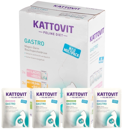 Kattovit Gastro Multipack 12x85g - karma dla kotów chorych na jelita, żołądek i trzustkę-2122488