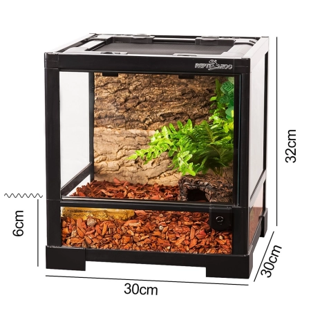 Repti-Zoo Glass Terrarium 30x30x32cm - szklane terrarium z metalową siatką-2131064
