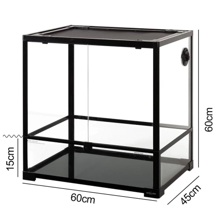 Repti-Zoo Glass Terrarium 60x45x60cm - szklane terrarium z metalową siatką-2131129