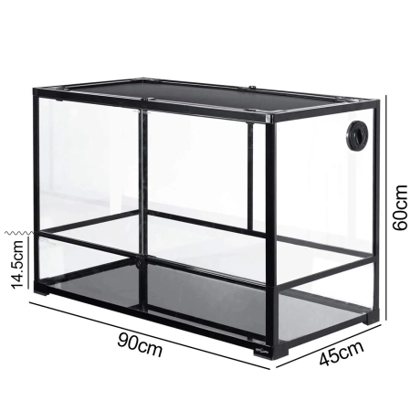 Repti-Zoo Glass Terrarium 90x45x60cm - szklane terrarium z metalową siatką-2131197