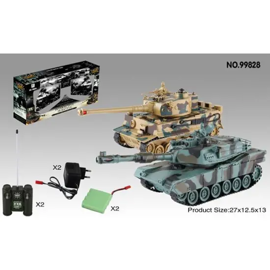 Zestaw wzajemnie walczących czołgów M1A2 Abrams i German Tiger v2 2.4GHz 1:28 RTR-285545