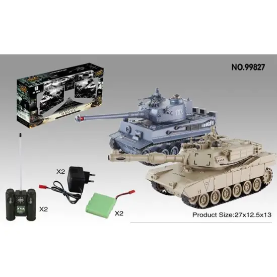Zestaw wzajemnie walczących czołgów M1A2 Abrams i German Tiger v2 2.4GHz 1:28-285549